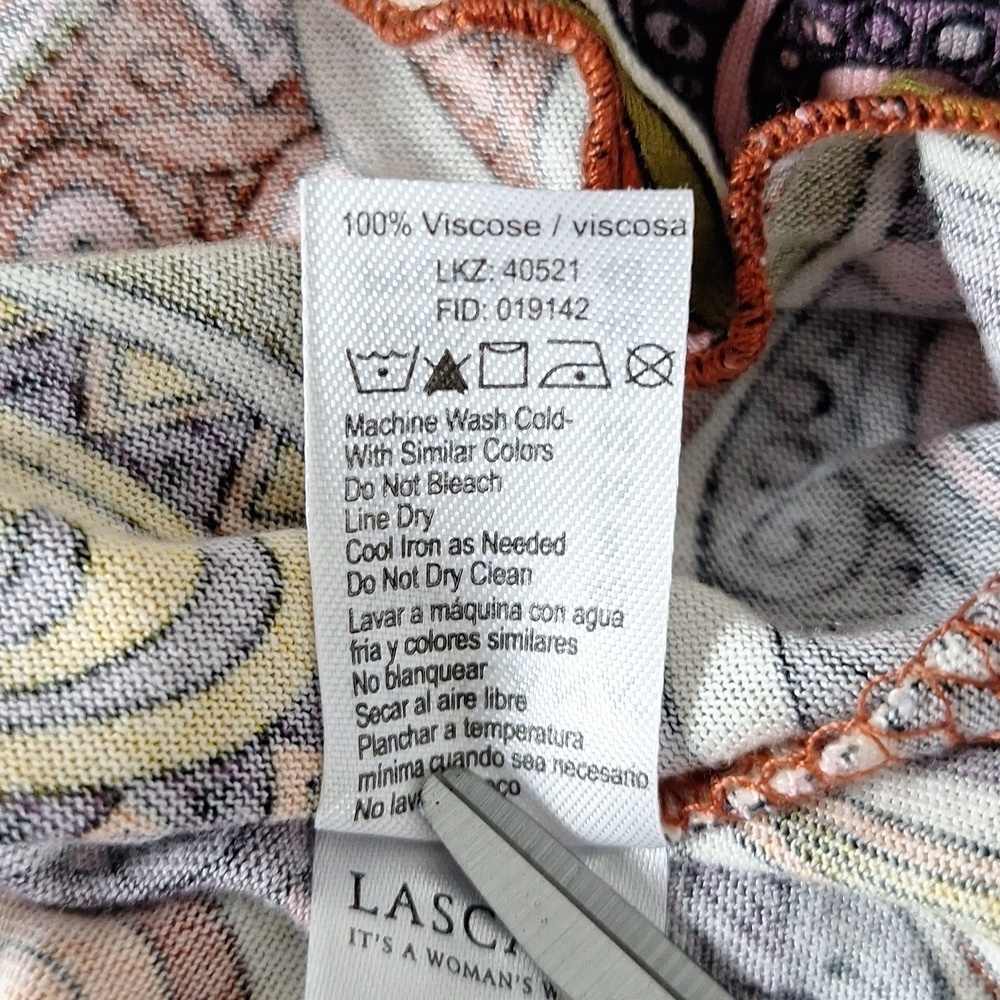 Lascana Multicolor Bohemian Feminine V-Neck Mock Wrap Print Maxi Dress Size 8 - Picture 15 of 16